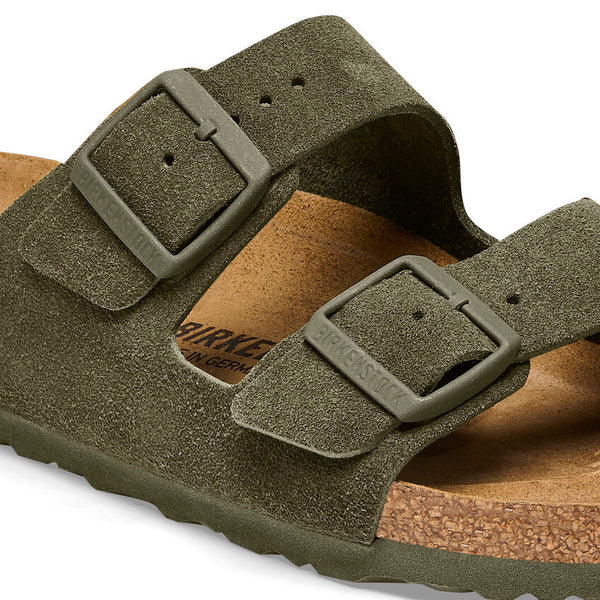 Birkenstock Arizona Suede Unisex Leather  Sandals - Thyme 1025720 Arizona Suede Leather in Color Thyme | BIRKENSTOCK US main image 3