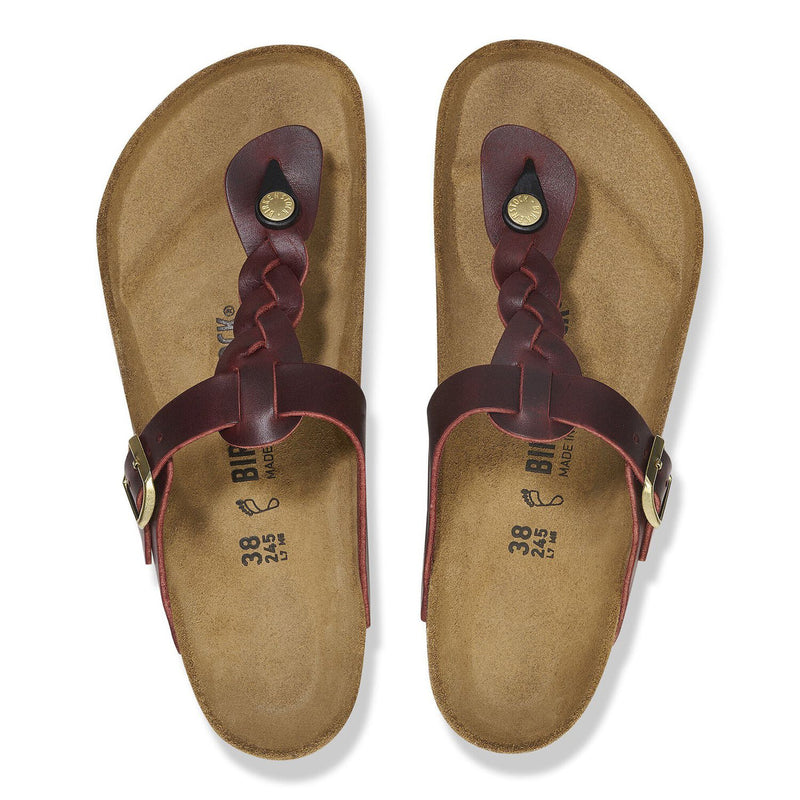 1027923 Gizeh Braided Oiled Leather Zinfandel
