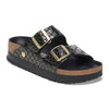 1029045 Arizona Platform Crocodile Embossed Black Leather