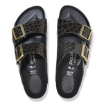 1029045 Arizona Platform Crocodile Embossed Black Leather