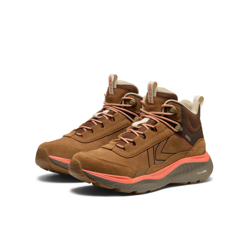 1031190 Keen Women's Leiki WP Mid Hiking Boot Safari/Chipmunk