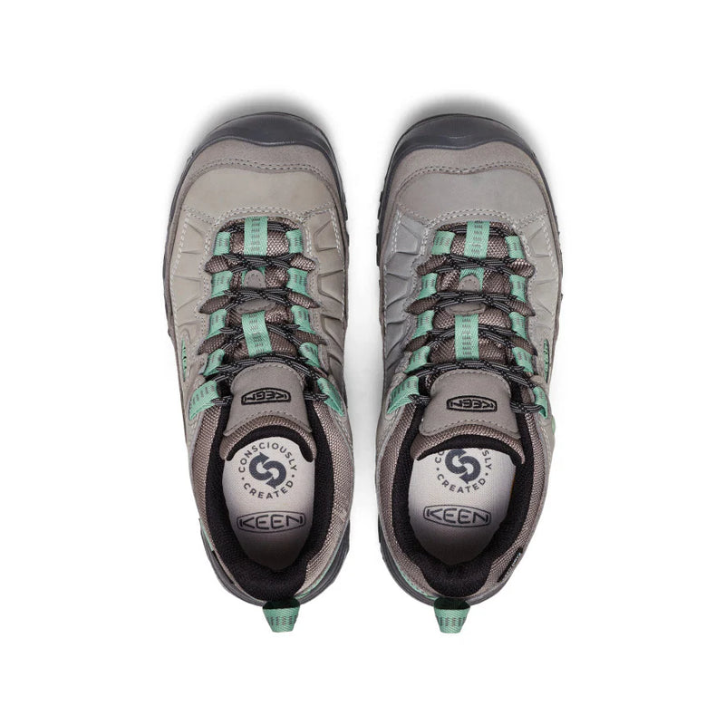 1028992 Keen Women's Targhee IV Low WP Hiking Boot Alloy/Granite Green
