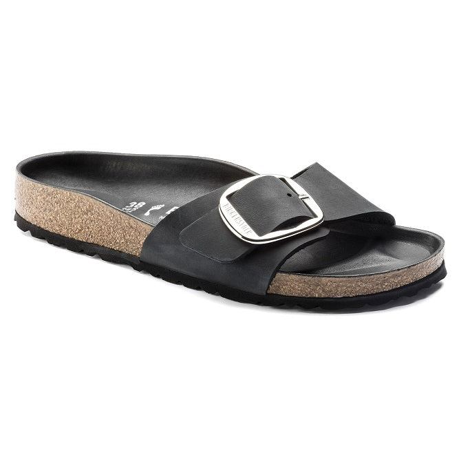 1006523 Madrid Big Buckle Oiled Leather Black Naturally Birkenstock