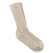 1008061 Birkenstock Men's Socks Cotton Slub Beige /White