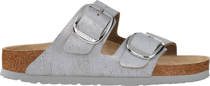 1012880 Arizona Big Buckle Suede Leather Washed Metallic Blue Silver