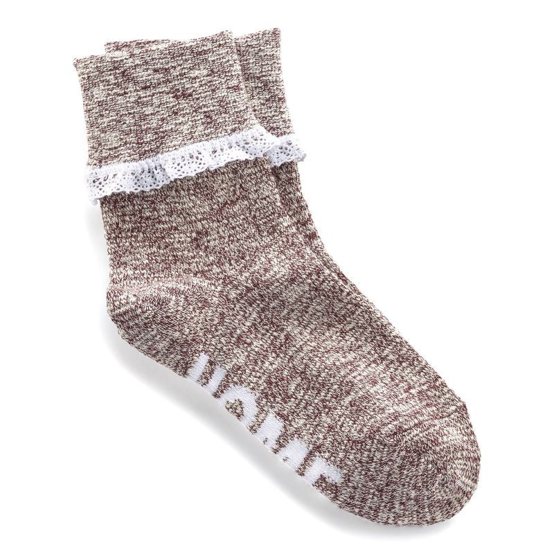 1015041 Birkenstock Women's Slub Lace Socks Tawny Port