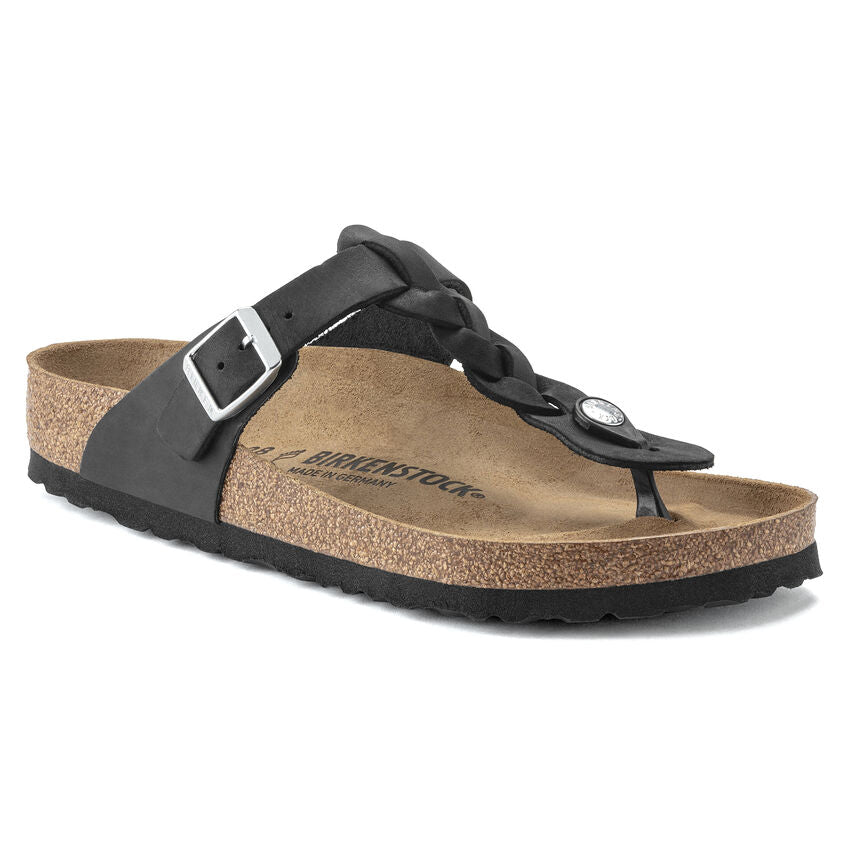 1021349 Gizeh Braided Oiled Leather Black