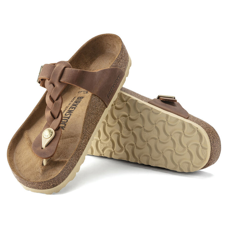 1021355 Gizeh Braided Oiled Leather Cognac