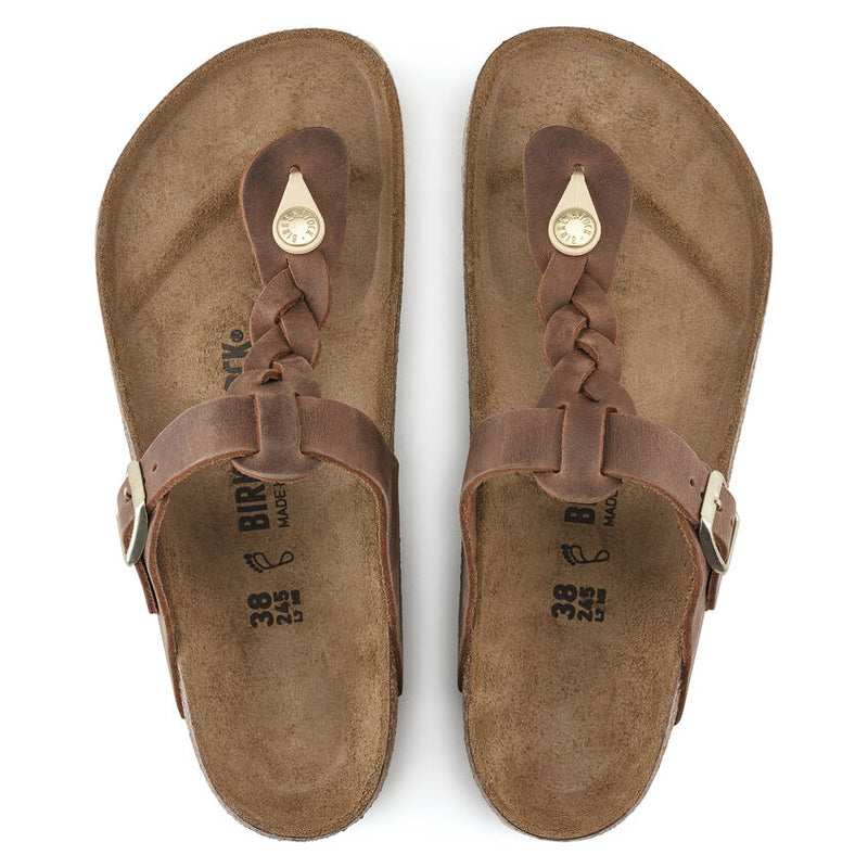 1021355 Gizeh Braided Oiled Leather Cognac
