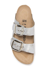 1012880 Arizona Big Buckle Suede Leather Washed Metallic Blue Silver