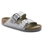 1012880 Arizona Big Buckle Suede Leather Washed Metallic Blue Silver